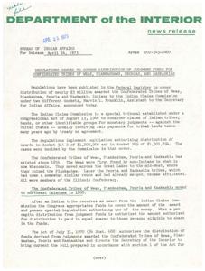 Indian Educational Reform Act: Providing Education for Indigenous Students in Public Schools, 1973-01-01 - 1973-12-31