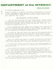 Indian Self-Determination and Educational Reform Act of 1973: Senate Subcommittee Memorandum, 1973-01-01 - 1973-12-31