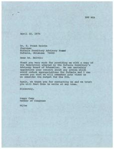 Resolution for Continued Funding of Eufaula Dormitory, 1974-02-04