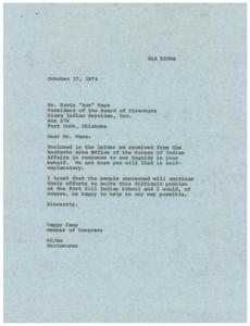 Concerns about Drug Use at Fort Sill Indian School, 1974-09-30