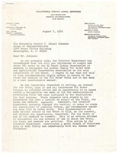 Protests Against Unfair Recommendations on XL Ranch Indian Reservation Expansion: An Open Letter to Honorable Harold T. Johnson, 1969-02-03
