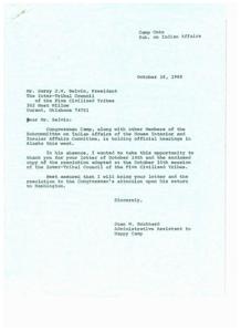 Correspondence Regarding the Resolution of the Inter-Tribal Council of the Five Civilized Tribes in 1969, 1967-01-01 - 1974-12-31