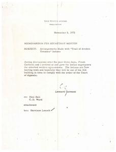 ["Jerry V. Wilson, Chief of Police, testified before the House Subcommittee on Indian Affairs on December 5, 1972 regarding his involvement in the decision-making process surrounding the government's response to the occupation of the Bureau of Indian Affairs (BIA) building by a group of Native Americans. Wilson stated that it has been longstanding policy for his department not to take positive police action against demonstrators or trespassers, except at the request of the officials in charge of the premises or in support of an order from a court. He explained that his primary role in the situation was in planning for the aggressive repossession of the BIA building, in the event that a decision was made to take such action. Wilson indicated that he would be happy to answer any questions the subcommittee might have."]