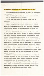 Proposed Amendment for the Menominee Restoration Act and the Reinstatement of the Menominee Indian Tribe of Wisconsin, 1967-01-01 - 1974-12-31