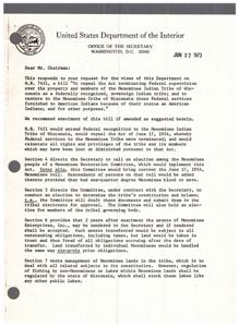 Restoration of Federal Recognition and Support for the Menominee Tribe of Wisconsin: A Legislative Review, 1967-01-01 - 1974-12-31