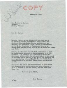 Correspondence regarding the Improvement of Indian Sanatorium in Shawnee, Oklahoma, 1955-12-03