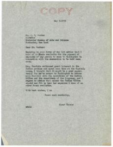 Correspondence Regarding Mrs. Henricks&#39; Potential Participation in Washington Convention and Expenses, 1935-05-01