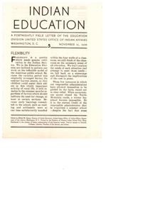 Flexibility in Indian Education: A 1936 Field Letter from the U.S. Office of Indian Affairs, 1936-11-15