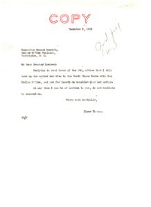 Correspondence Regarding the North Shore Route Issue: Letters to Honorable  Ernest Lundeen and Honorable  Vm. Zimmorman, December 8, 1936, 1936-12-08