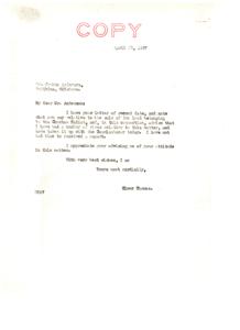 Correspondence Regarding the Sale of Choctaw Tribal Lands in 1937, 1937-04-20