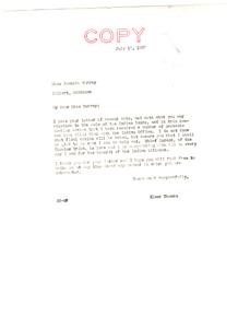 1937 Letter from Elmer Thomas Regarding Indian Land Sale Protests, 1937-01-01 - 1937-12-31