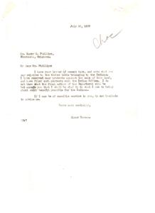 Correspondence Regarding the Sale of Indian Timber Lands in 1937, 1937-07-20