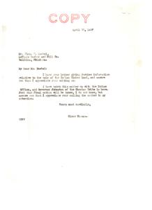 1937 Correspondence Regarding the Sale of Indian Timber Land in Oklahoma, 1937-04-30