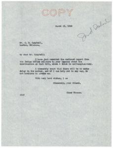 Correspondence Regarding the Fort Sill Indian School Irrigation Project in 1936, 1936-03-10