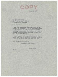 Correspondence between Senator Elmer Thomas and Jasper Saunkeah Regarding the Appointment of J.R. Turnbill as District Game Ranger, 1935, 1935-01-01 - 1935-12-31
