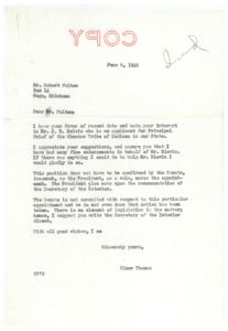 Correspondence Regarding the Appointment of  J. H. Belvin as Principal Chief of the Choctaw Tribe, 1946-06-06