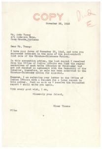 Correspondence Regarding the Coal-Asphalt Land Sale of the Choctaw-Chickasaw Nation in 1946, 1946-03-20