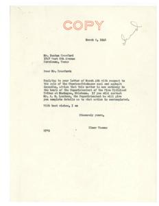 Correspondence Regarding the Sale of Choctaw-Chickasaw Coal and Asphalt Deposits in 1946, 1946-01-31