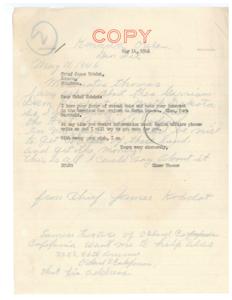 Correspondence Between Chief James Kohdat and Senator Elmer Thomas Regarding the Garrison Dam Project, 1948-01-01 - 1948-12-31