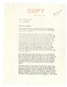 Correspondence Regarding the Fort Berthold Tribe Land Acquisition and Compensation, 1948-06-23
