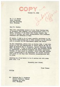 Correspondence Regarding the Procurement of the Old Cantonment Agency and School for the Boy Scouts of America, 1946-09-28