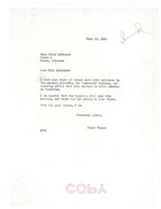 Correspondence Regarding Legislation for &#39;Rejected&#39; Indians, 1946-06-15