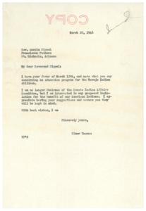 Advocacy for Improved Education for Navajo Indian Children: Letters between Rev. Anselm Sippel and Senator Elmer Thomas, 1946, 1946-03-13