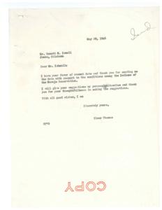 Addressing the Plight of the Navajo Reservation: Letters between  Emmett M. Ishmall and Senator Elmer Thomas, 1946, 1946-05-28