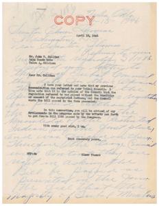Correspondence Regarding Senate Bill 1086 and the Opinions of the Tribal Council, 1946, 1946-04-19