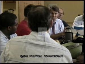 ["In his 1990 campaign ad, Democratic presidential candidate Tim Roemer emphasizes his commitment to reinstate local jobs and promote fair trade policies. Throughout various scenes, Roemer passionately advocates in Indiana factories and at public rallies, promising to prioritize the state's working class and enhance job security."]