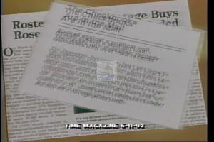 ["The 1994 Rick Bennett political ad emphasizes political reform, chiefly attacking John Baldacci's ethics. Scenes show Bennett and Baldacci at podiums, among American flags, discussing the need for ethical improvements in Congress. Bennett appears urgent, positioning himself as a force for positive change against the criticized status quo."]