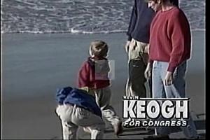 ["In a 1994 political TV ad, Republican candidate Kevin Keough showcases his connection with traditional American values and a commitment to future opportunities. Throughout various scenes, he is consistently depicted with his family in homely, lush parks, delivering heartfelt speeches, and standing confidently, underscoring his image as a dedicated family man and earnest political figure. The overall tone of the ad emphasizes stability, sincerity, and dedication, aiming to appeal to voters seeking wholesome, familiar leadership."]