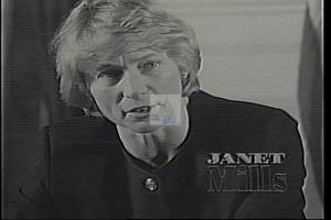 ["The 1994 political TV ad for Democratic presidential candidate Janet Trafton Mills focused heavily on her prosecutorial success. Throughout various scenarios, including office settings, at podiums, and in a courtroom, Mills is portrayed as a determined, strong advocate for justice and public safety, emphasizing her record of successful criminal prosecutions to convey her readiness and capability to lead effectively in Congress."]