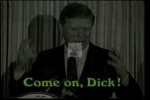 ["In his 1994 political TV ad, Republican Gary Gill staunchly criticizes opponent Dick Gephardt���������s policies on taxes, budget, and welfare. With a serious and resolute demeanor, Gill directly addresses the voters, advocating for substantial political reforms and presenting himself as the candidate for change in a series of assertive campaign scenes."]