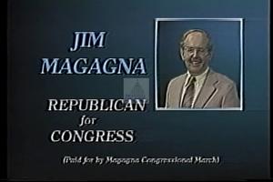 ["In his 1994 presidential campaign ad, Republican Jim Magagna passionately advocates for healthcare reform and state-controlled crime policies. Addressing diverse crowds, Magagna emphasizes state autonomy, especially in healthcare and crime prevention, assuring minimal financial impact on small businesses. The visuals repeatedly underscore his commitment with determined, confident expressions and emphatic gestures."]