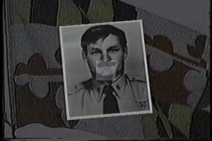 ["In a poignant political ad for the 1994 presidential campaign, Ginny Wolfe solemnly shares her personal tragedy. Advocating for victims' rights, she endorses Democratic candidate Gerry Leiper Brewster, lauding his commitment to the cause. The ad features Wolfe's heartfelt narrative and images corroborating her late husband's story."]