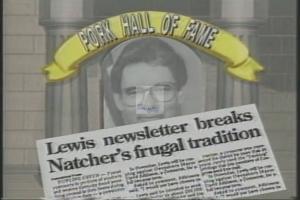 ["In the 1994 political TV ad, Ron Lewis and Newt Gingrich are seen campaigning and discussing policy priorities, with multiple scenes underscoring their support for Democratic presidential candidate Dave Adkisson. The ad highlights Adkisson's endorsement by his hometown paper and his commitment to protect local interests, despite Gingrich's differing stance on tobacco price supports."]