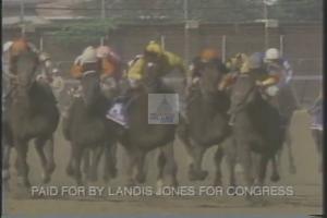 ["In his 1994 presidential campaign ad, Democratic candidate Landis Jones is depicted energetically engaging with diverse crowds and passionate about revitalizing commitment to key societal issues. He highlights his platform focusing on universal healthcare, education reform, gun control, and worker rights. Jones's ad uses dynamic visuals of him racing, symbolizing his proactive, vigorous approach to leadership and promise for vigorous advocacy on behalf of citizens."]
