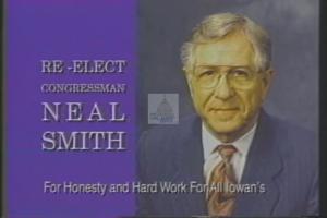["In the 1994 presidential campaign ad for Democratic candidate Neal Edward Smith, the footage starkly contrasts Smith's credible, community-focused record with his opponent Cosmetic Surgeon Gansky's lack of transparency and community ties. The ad highlights Smith���������s economic achievements and commitment to job creation, while criticizing Gansky���������s misleading public statements and poor voting record."]
