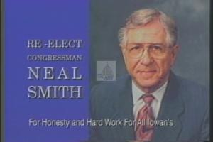 ["The 1994 political ad for Democratic Party candidate Neal Edward Smith focuses on confronting dishonesty among politicians. It features multiple scenes of angry voters and a political opponent questioning Dr. Gansky about his misleading financial statements during public appearances and debates, emphasizing accountability and transparency in politics."]