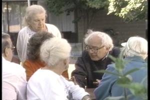 ["In a 1996 political TV ad, Independent candidate Bernie Sanders fervently criticizes fiscal policies favoring the wealthy, particularly the allocation of tax breaks and excessive military spending at the expense of essential social services for seniors. Sanders passionately advocates for fair budget priorities that emphasize dignity and security for the elderly."]