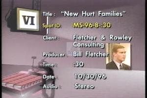 1996 - United States House of Representatives Offices and Issue Campaigns - Stewart Mark - &quot;New Hurt Families&quot;, 1996-01-01 - 1996-12-31