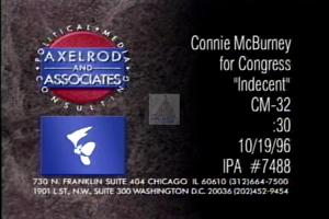 1996 - United States House of Representatives Offices and Issue Campaigns - McBurney Connie - &quot;Indecent&quot;, 1996-01-01 - 1996-12-31