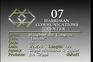 1996 - United States House of Representatives Offices and Issue Campaigns - Slaughter Louise McIntosh - &quot;Listens&quot;, 1996-01-01 - 1996-12-31