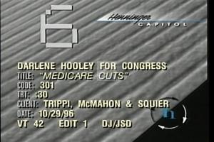 1996 - United States House of Representatives Offices and Issue Campaigns - Hooley Darlene - &quot;Medicare Cuts&quot;, 1996-01-01 - 1996-12-31