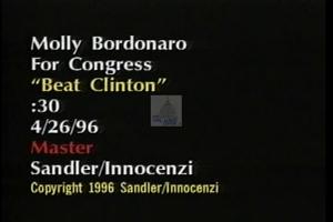 1996 - United States House of Representatives Offices and Issue Campaigns - Bordonaro Molly - &quot;Beat Clinton&quot;, 1996-01-01 - 1996-12-31