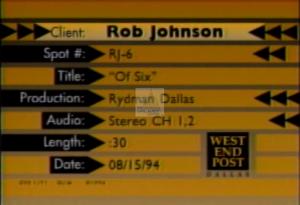 1994 - United States House of Representatives Offices and Issue Campaigns - Rob Johnson - &quot;OF SIX&quot;, 1994-01-01 - 1994-12-31