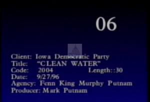 1996 - United States House of Representatives Offices and Issue Campaigns - Anti-Greg Ganske/Newt Gingrich - &quot;Clean Water&quot;, 1996-01-01 - 1996-12-31