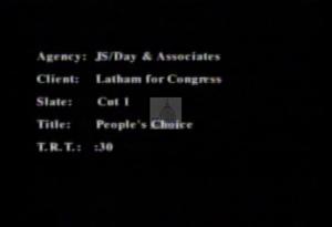 1996 - U.S. House of Representatives - Thomas Paul (Tom) - Latham - &quot;People&#39;s Choice&quot;, 1996-01-01 - 1996-12-31