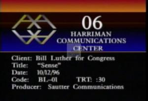 1996 - United States House of Representatives Offices and Issue Campaigns - Luther William Paul (Bill) - &quot;Sense&quot;, 1996-01-01 - 1996-12-31
